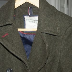 Tommy Hilfiger Green Felt Peacoat